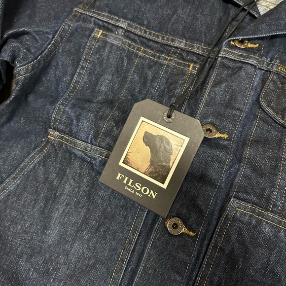 NWT Filson Unlined Denim Short Cruiser Rinsed Indigo Blue Mens Button USA - Picture 5 of 7